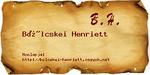 Bölcskei Henriett névjegykártya